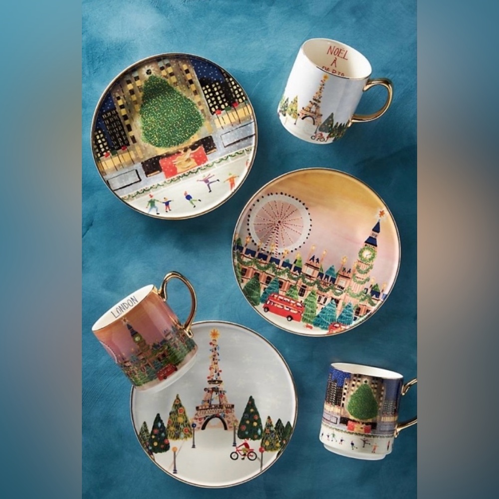 Anthropologie Christmas in the City - set of 6